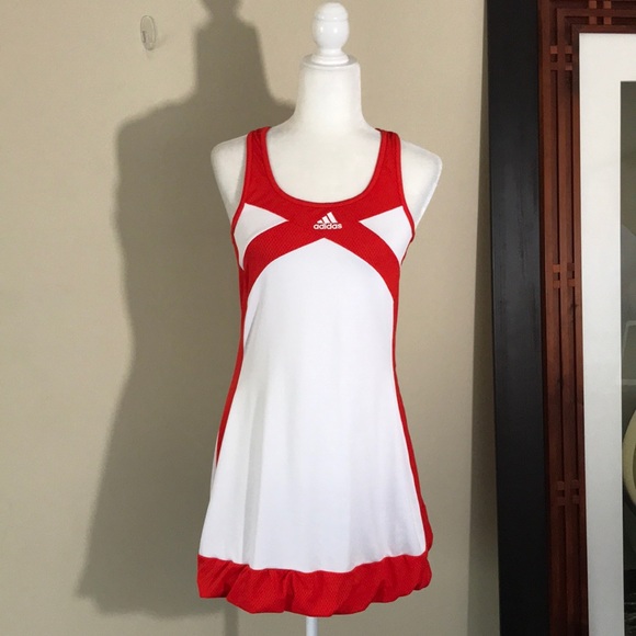 red and white adidas dress